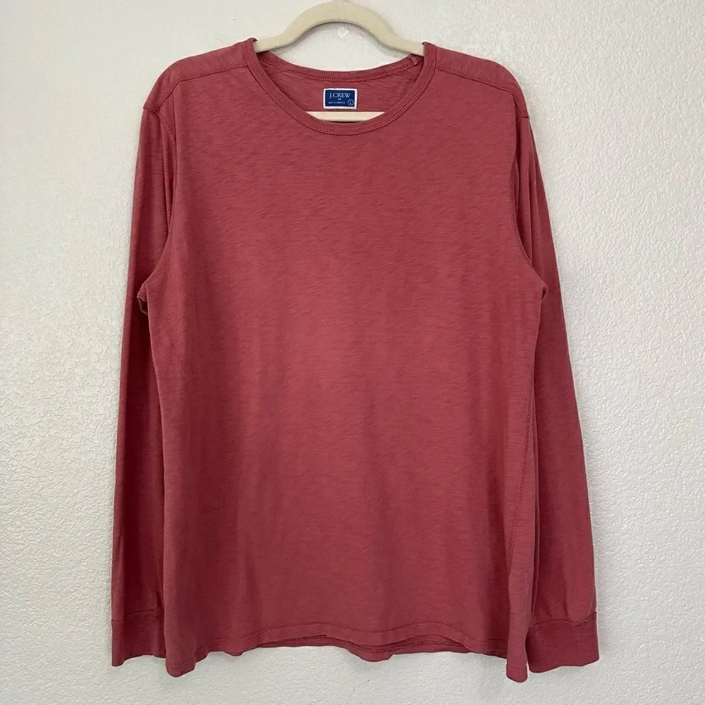 J. Crew Men’s Long Sleeves Slub Cotton Tee, Sz Large